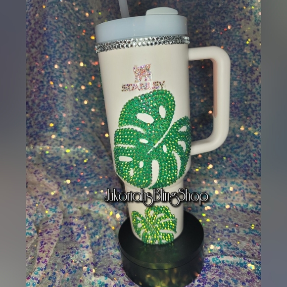 Monstera Bling Stanley Tumbler Cup 40oz - Picture 1 of 5